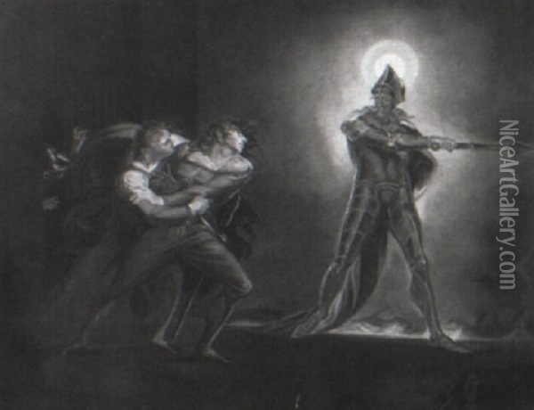 Hamlet, Horatio, Marcellus, Der Geist Oil Painting - Henry Fuseli