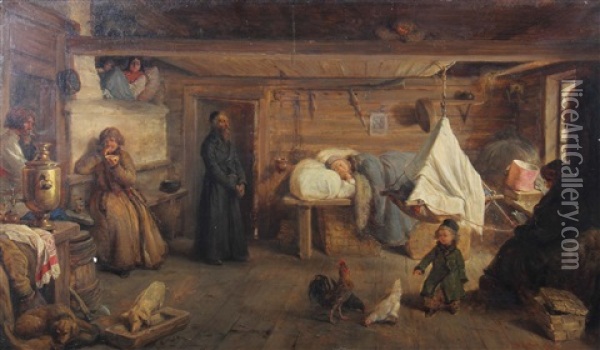 Einkehrhaus Aus Dem Sow. Smolensk Oil Painting - Wilhelm Amandus Beer