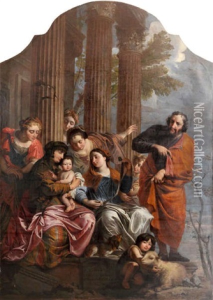 La Sainte Famille Et Sainte Anne Oil Painting - Jan Erasmus Quellinus