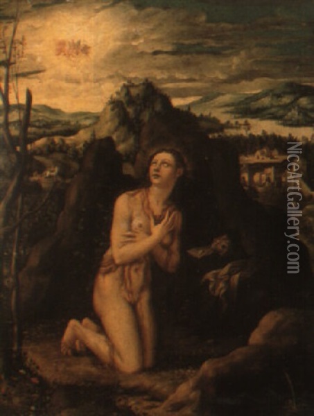 Landscape With The Penitent Magdalen Oil Painting - Frans Badens the Elder