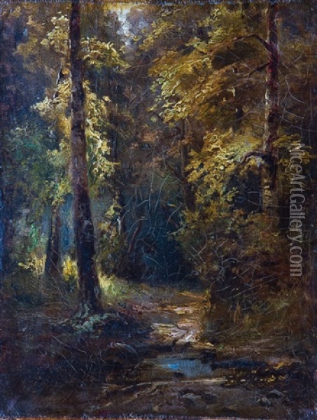 Dichter Wald Oil Painting - Yuliy Yulevich (Julius) Klever