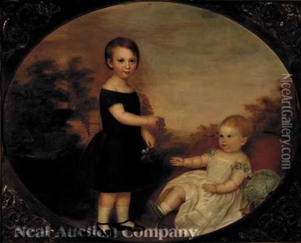 Portrait Of Two Young Boys Oil Painting - Aaron Dean Fletcher