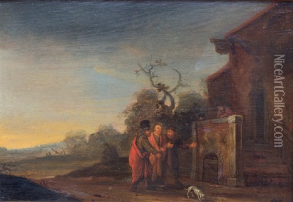 On The Way To Emmaus Oil Painting - Adriaen Gael the Younger