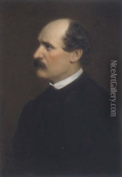 Portrait Des Akademischen Malers Anton Hansch Oil Painting - Ernst Lafite