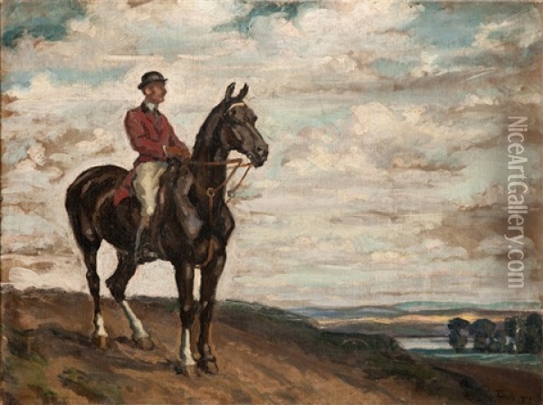 Horse Rider Oil Painting - Fryderyk Pautsch