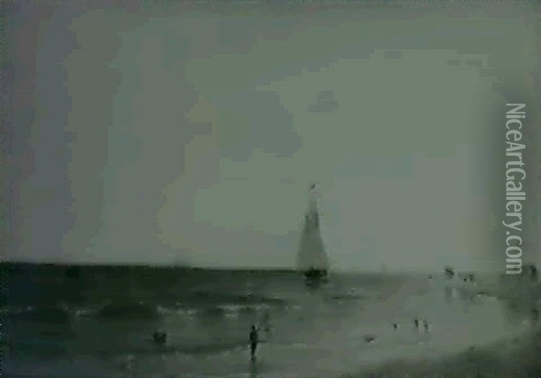 Coney Island Oil Painting - J.W. Stancliff