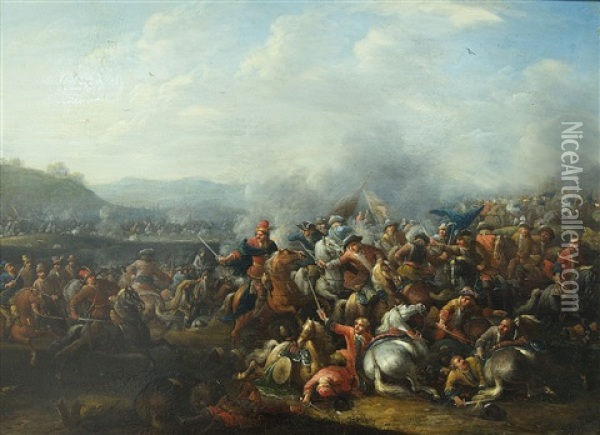 La Charge De La Cavalerie Oil Painting - Karel Breydel