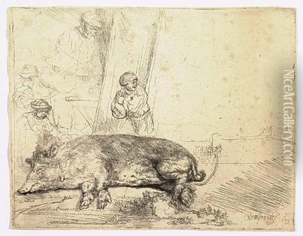 The Hog<</b> Oil Painting - Rembrandt Van Rijn