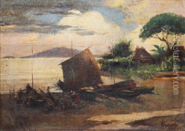 Manila Bay Oil Painting - Pablo Amorsolo