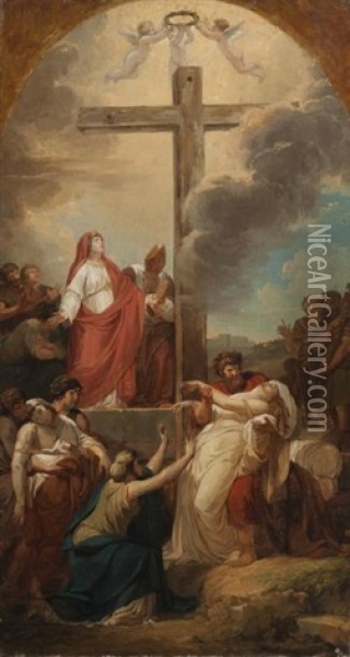Sainte Helene Decouvrant La Vraie Croix Oil Painting - Guillaume Guillon-Lethiere