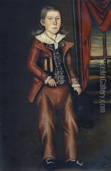 Portrait Of Joseph Wheeler Oil Painting -  The Beardsley Limner