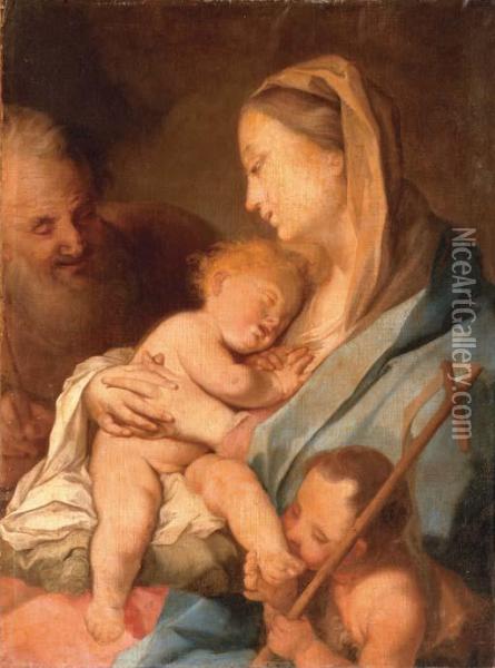 The Holy Family With The Infant Saint John The Baptist Oil Painting - Ignazio Stern