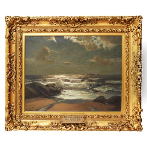 The Longship's Lighthouse From Land's End Oil Painting - Julius Olsson