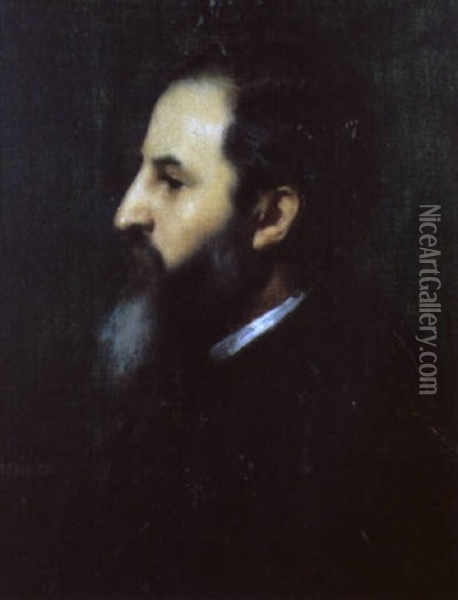 Portrait De Claude Debussy Oil Painting - Jean Jacques Henner