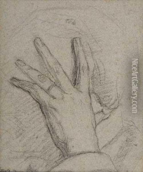 Study Of A Hand Held Against A Face Oil Painting - Ignace Henri Jean Fantin-Latour