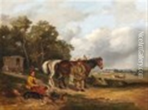 Encampment By An Equestrian Fair Oil Painting - John Duvall