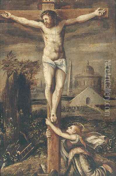 The Crucifixion Oil Painting - Lodovico Pozzoserrato (see Toeput, Lodewijk)