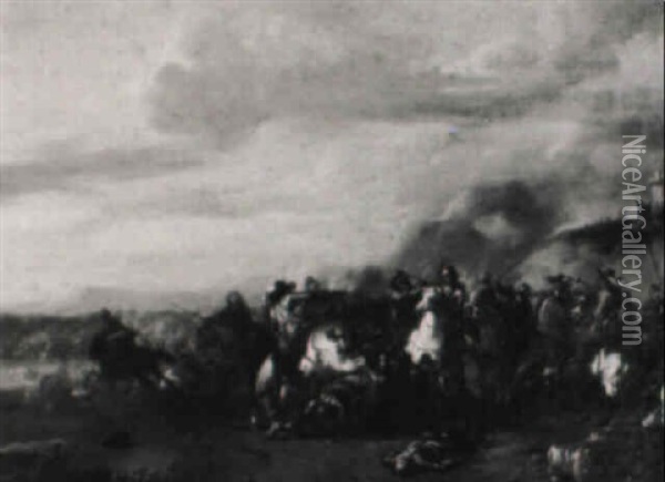 Reiterschlacht Im Dreisigjahrigen Krieg Oil Painting - Jacques Courtois