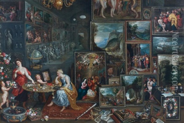 Allegorie De La Vue Et De L'odorat Oil Painting - Jan Boets