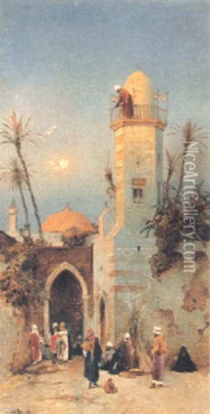 Minareto Oil Painting - Hermann David Salomon Corrodi
