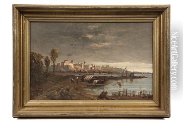 Coastal Fortress Town Oil Painting - Francois de Blois