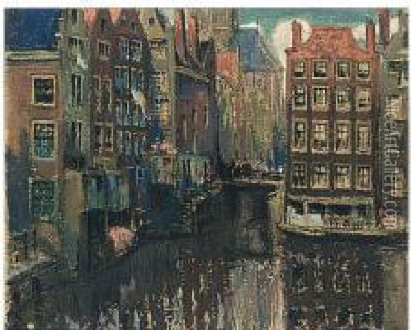 A View Of Amsterdam Oil Painting - Frans Nackaerts