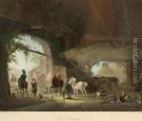 Stable Oil Painting - Pieter Wouwermans or Wouwerman