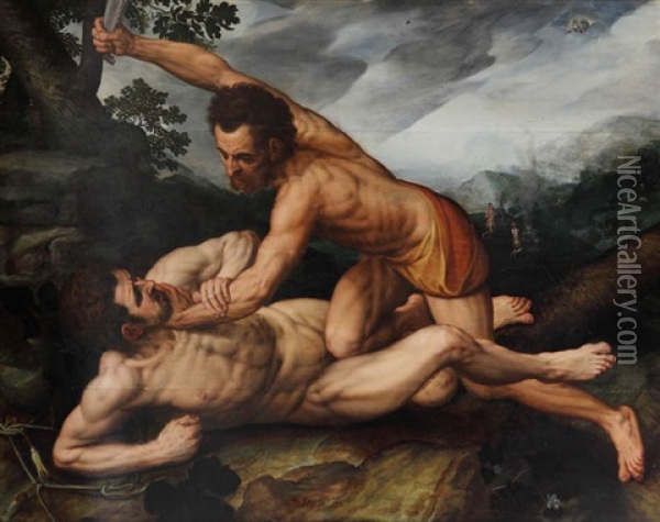 Cain Et Abel Oil Painting - Frans Floris the Elder