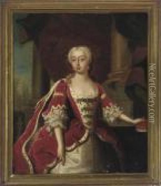 Portrait Of Augusta Oil Painting - Jean Baptiste van Loo