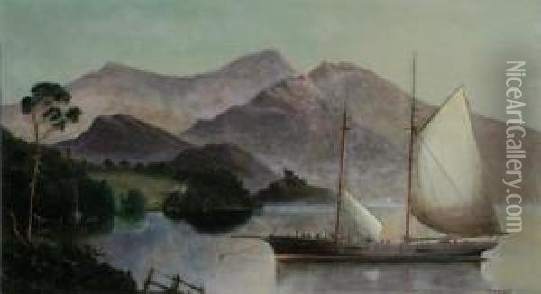 Yacht 'egeria' (the Isle Of Arran) Oil Painting - H. Forrest