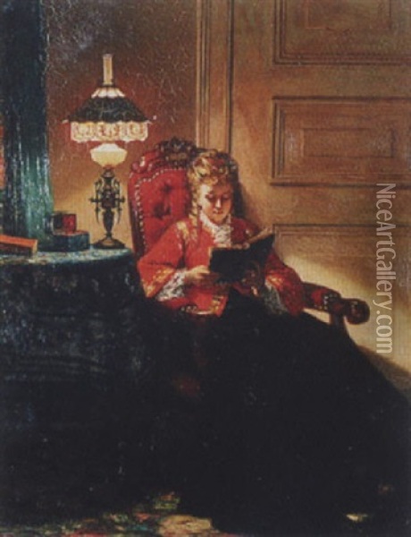 Lesende Junge Frau Oil Painting - Pieter Willem Sebes