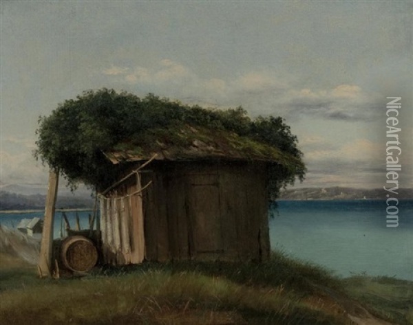 Cabane De Pecheur Oil Painting - Jean Philippe George-Julliard