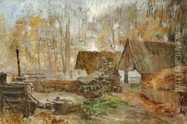 Houses In The Deer Park North Of Copenhagen Oil Painting - Theodore Esbern Philipsen