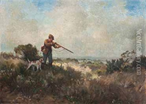 Chasseur Oil Painting - Ernest Georges Chauvier de Leon