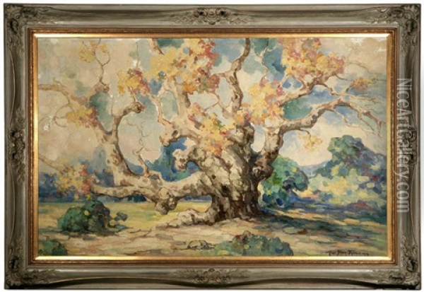 An Old Sycamore In The Grounds Of The Outpost, General Otis Place In Hollywood Oil Painting - Alice Blair Thomas