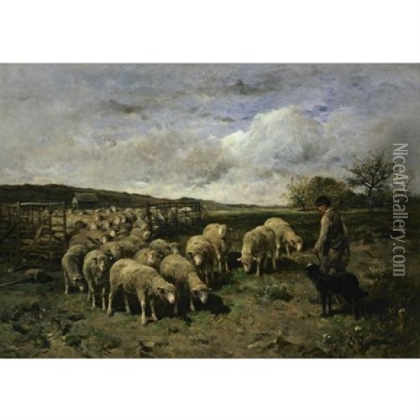 Off To Pasture Oil Painting - Felix Saturnin Brissot de Warville