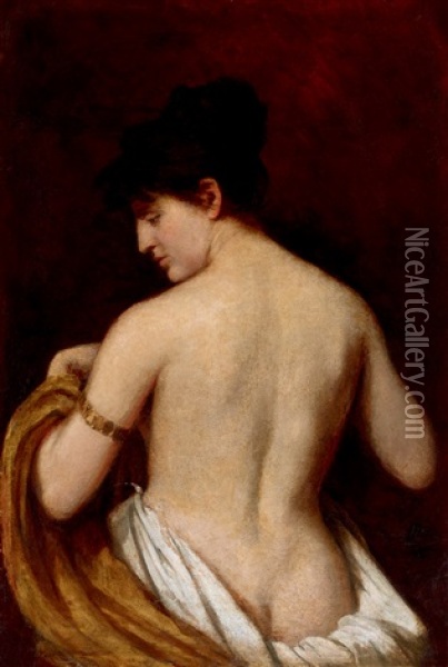 Female Nude Oil Painting - Bertalan Szekely Von Adamos