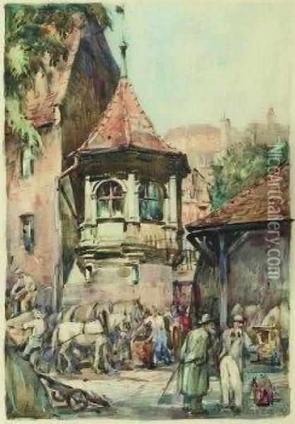 Partie In Nurnberg Oil Painting - Wilhelm Ritter