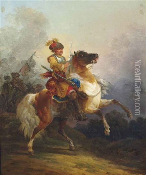 Cavalier Oil Painting - Francesco Giuseppe Casanova