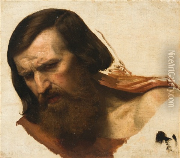 Studie Zu Einem Apostel Oil Painting - Edouard Julius Friedrich Bendemann