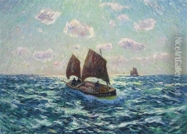 La Barque Des Pecheurs En Bretagne Oil Painting - Henry Moret