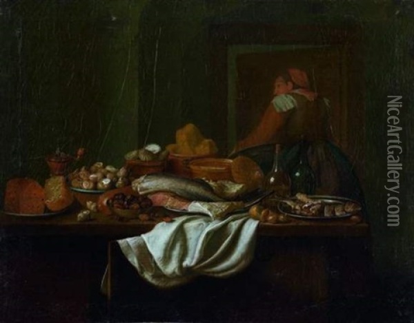 Interieur De Cuisine Oil Painting - Pieter Jacob Horemans