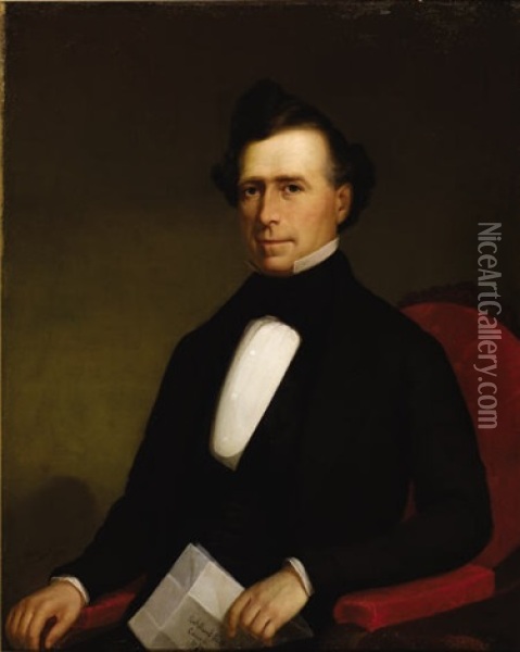 Franklin Pierce Oil Painting - Alenson G. Powers