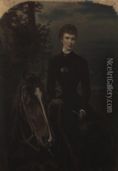 Kaiserin Elisabeth Mit Ihrem Lieblingspferd Oil Painting - Wilhelm M. Richter