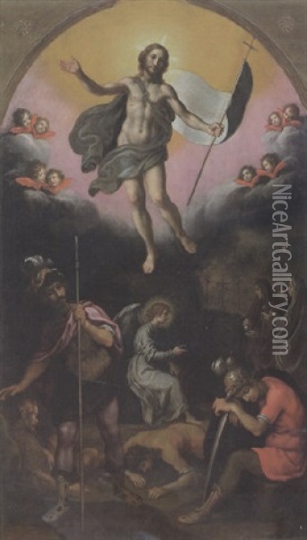 La Resurrezione Di Cristo Oil Painting - Francesco Curradi