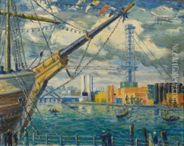 A Century Of Progress International Exhibition Oil Painting - Gaspar Miklos