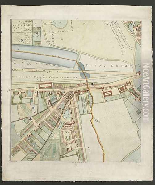 Map of Knightsbridge Oil Painting - Richard Horwood