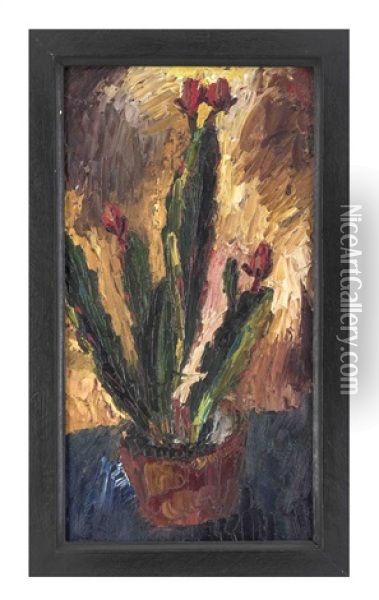 Bluhender Kaktus Oil Painting - Bernhard Hoetger