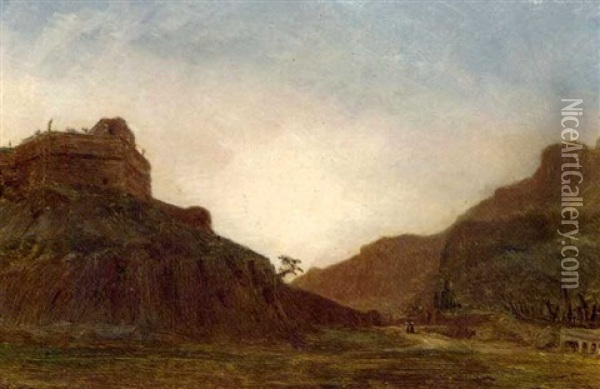 A Hill Fort In Morocco Oil Painting - Pierre Edouard Frere