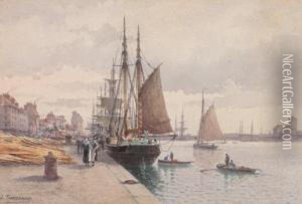 Bateau De Peche Au Port Oil Painting - Louis Timmermans